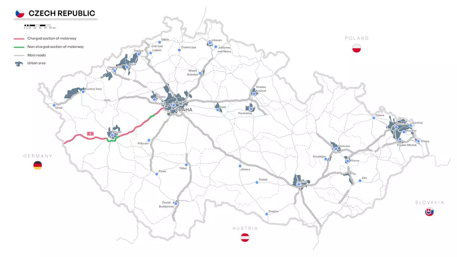 Harta taxare autostrada D5 spre Germania