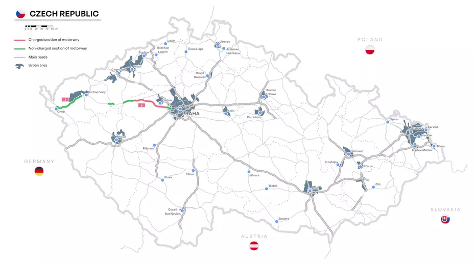Harta taxare autostrada D6 Karlovy Vary